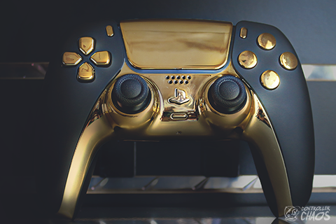 Custom Wireless UN-MODDED PRO Controller compatible with PS5 Exclusive  Unique Design (Black/Gold)